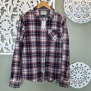 NWT Flag and Anthem Plaid Button Down Western Medium